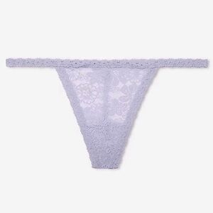 NWOT (XL) Victoria’s Secret Dream Lace V-String Thong Panty Sheer Lavender
